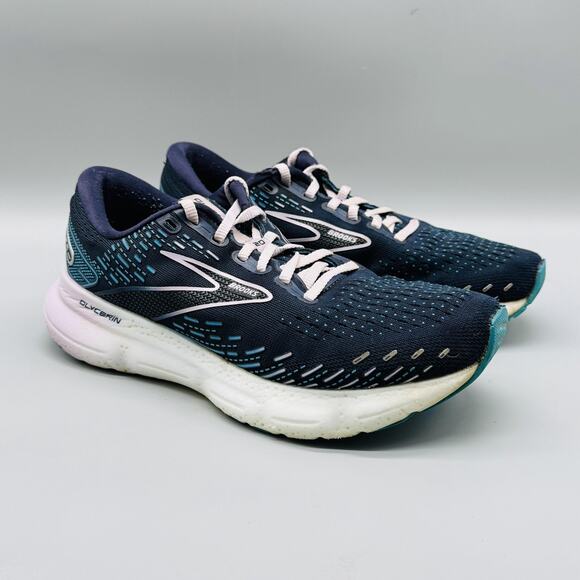 Brooks Shoes Womens 8 Blue Glycerin 20 Running Road Athletic Comfort Sneaker - Picture 2 of 12